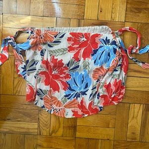 ASTR- strapless crop top with ties on each arm